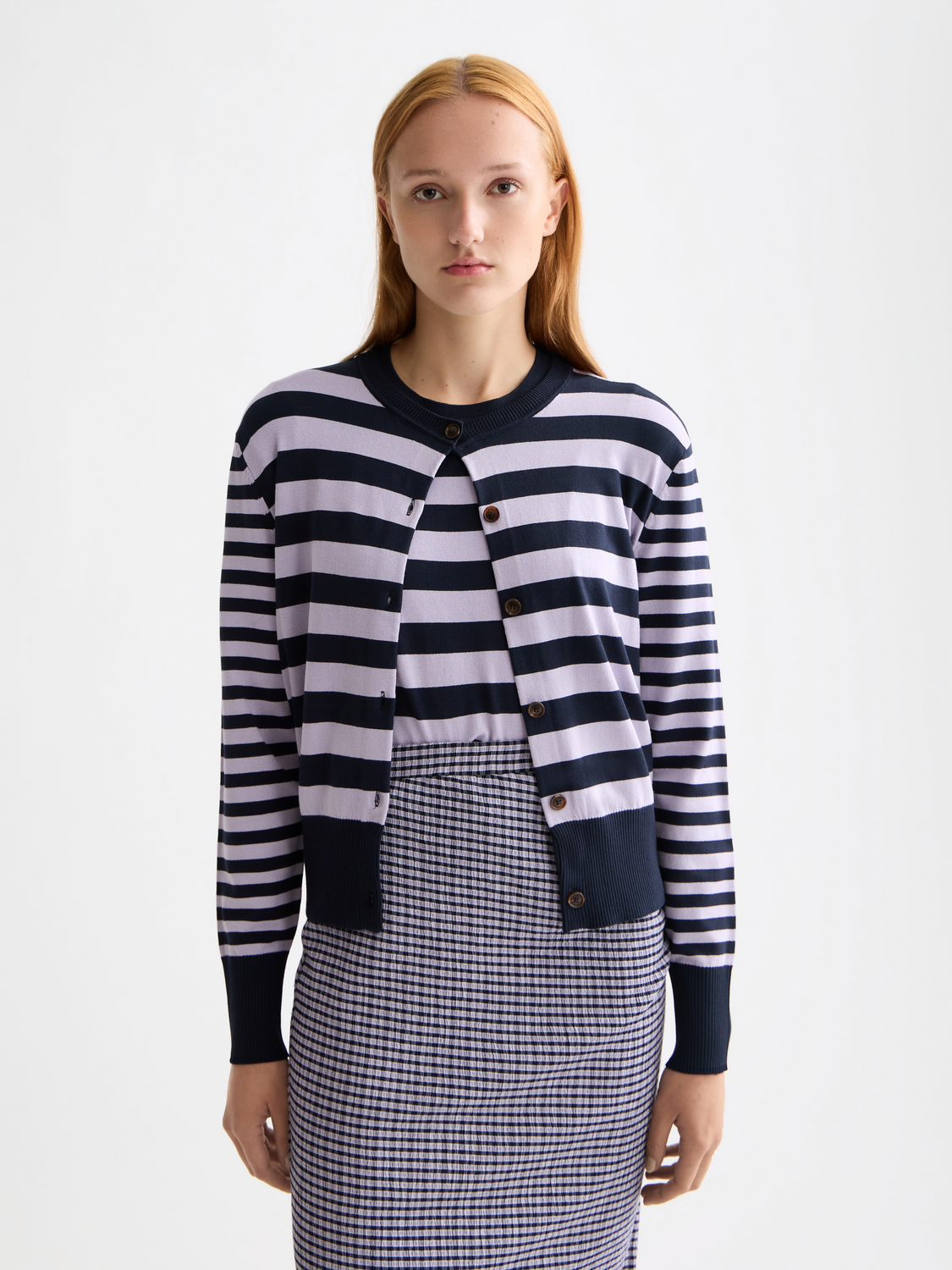 Crew neck relaxed cardigan