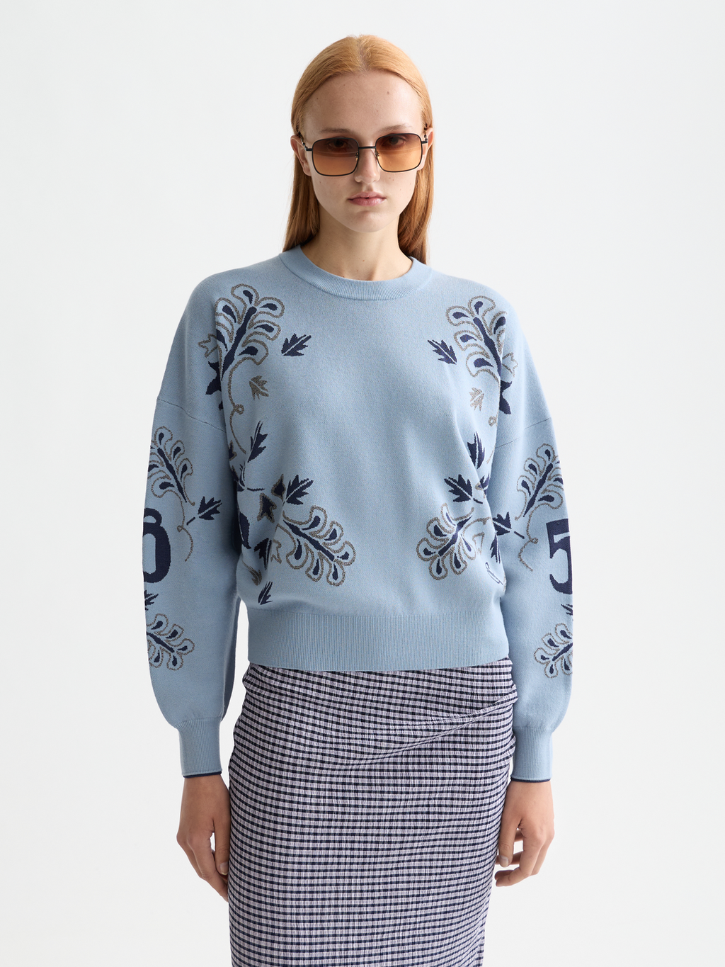 Relaxed jacquard pullover