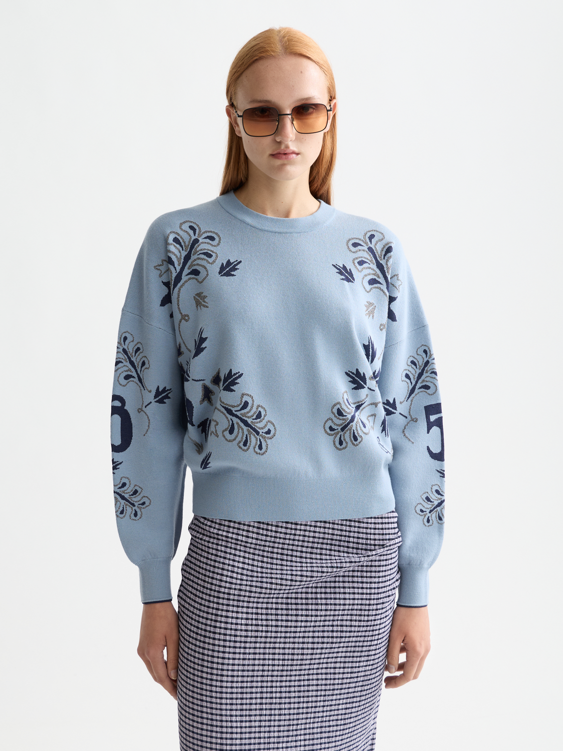 Relaxed jacquard pullover