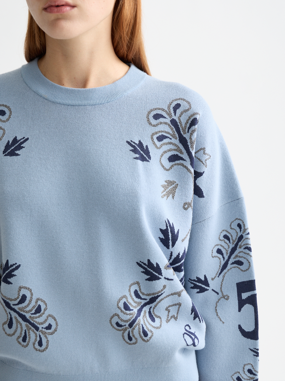 Relaxed jacquard pullover