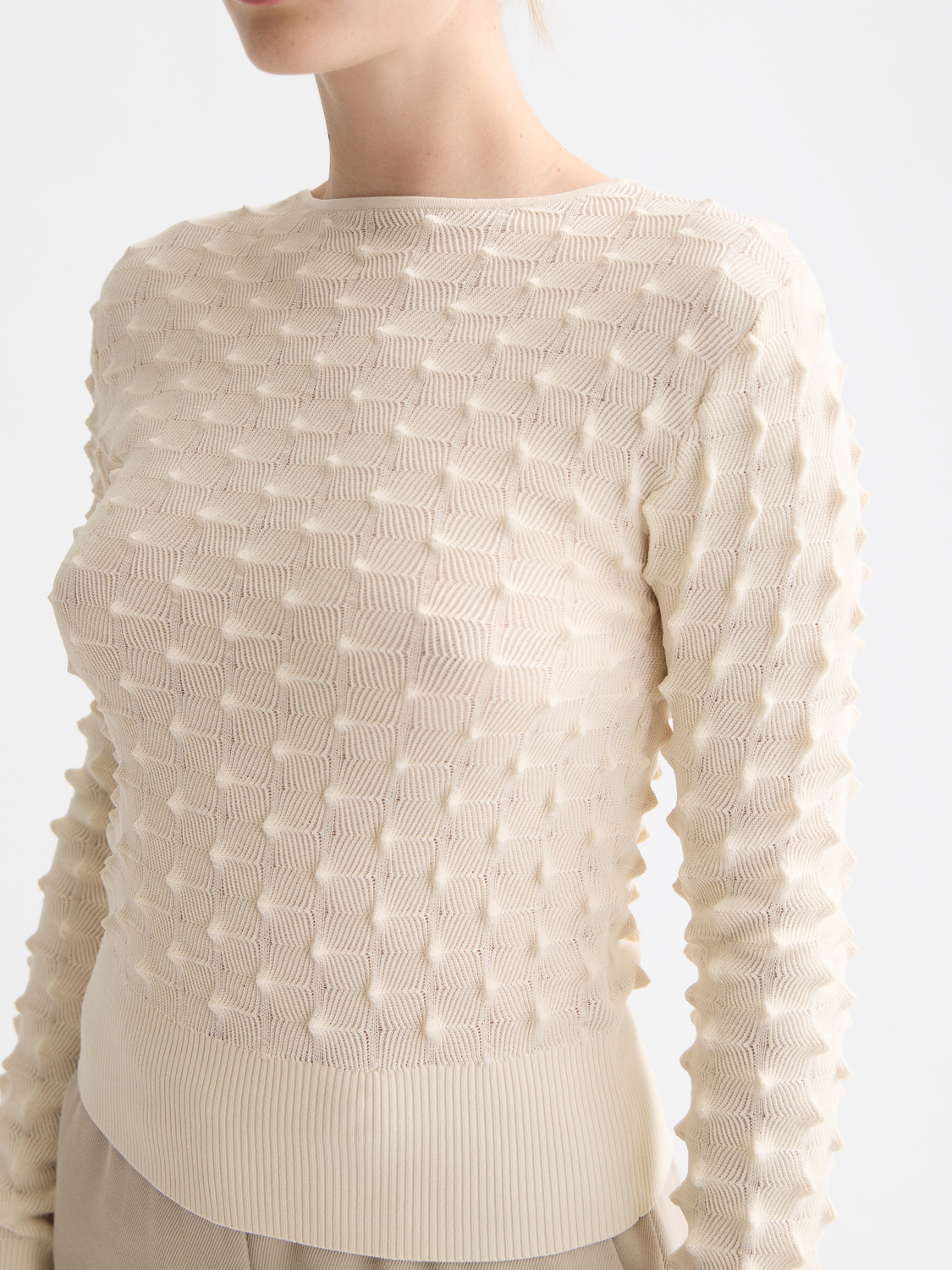 textured stitch pullover