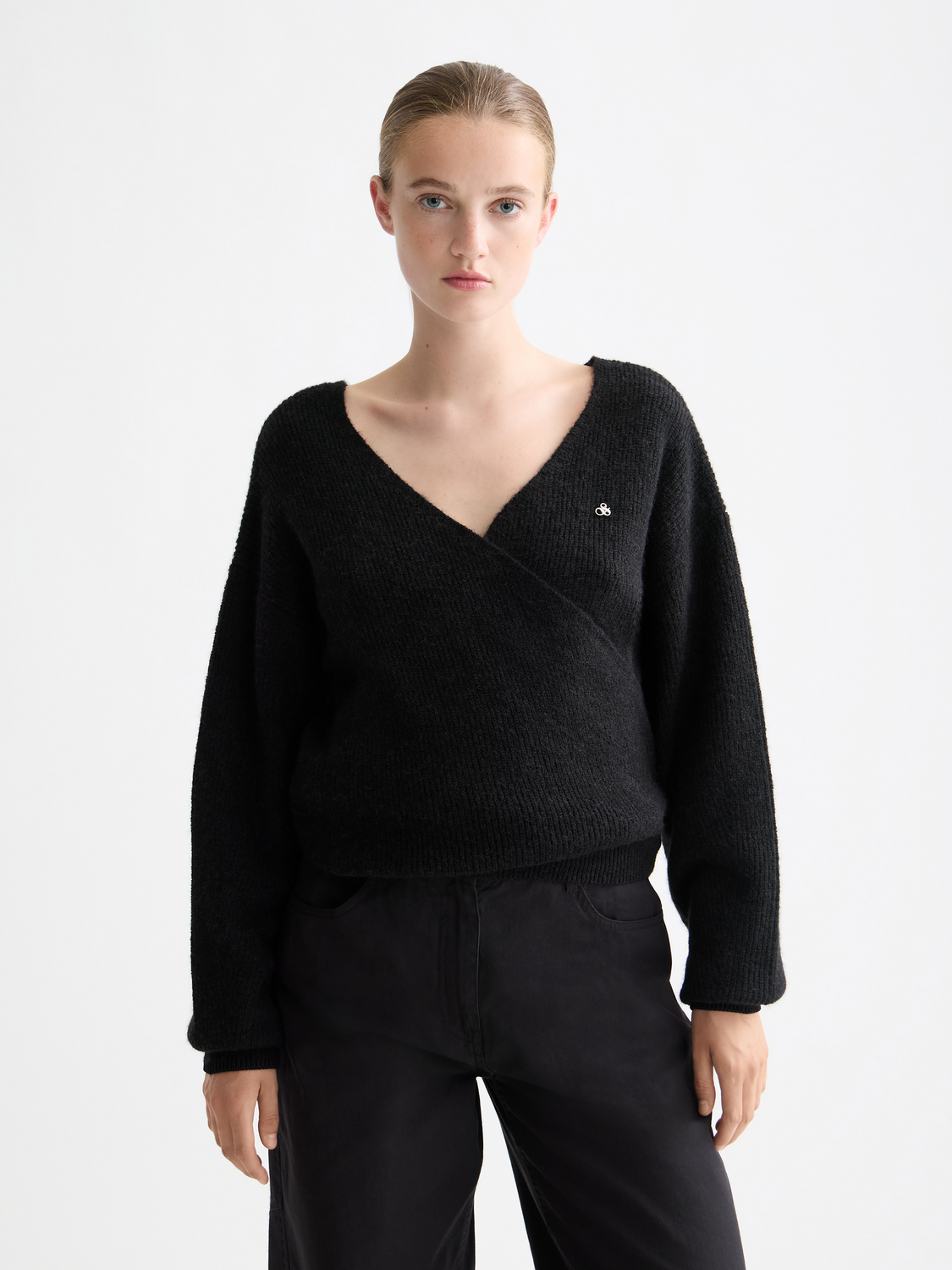 Fuzzy wrap cardigan