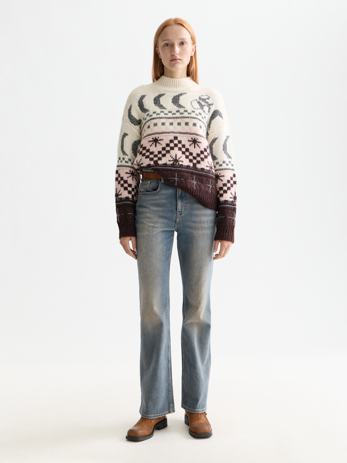 Metallic Fair Isle pullover
