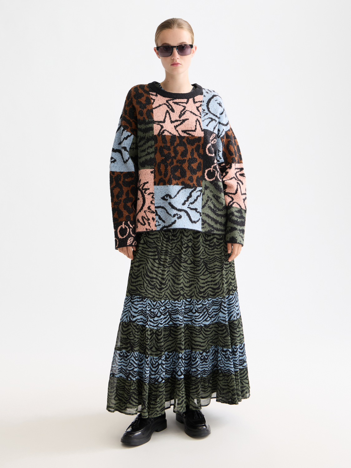 Jacquard oversized pullover