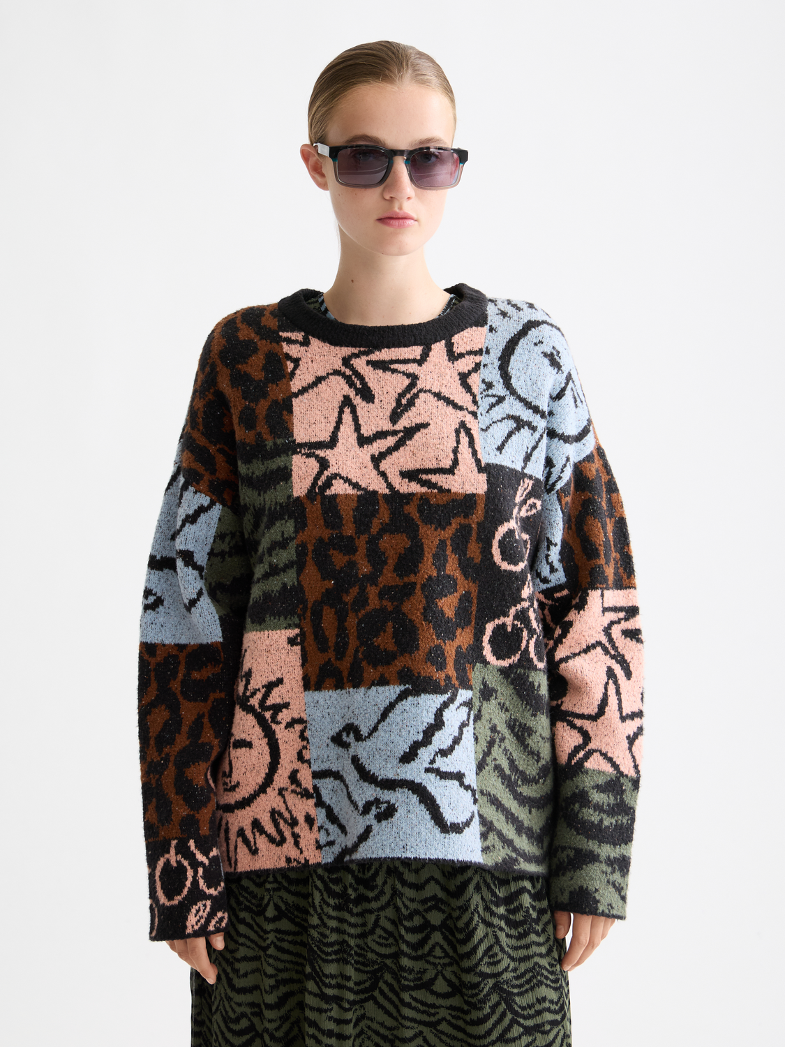 Jacquard oversized pullover