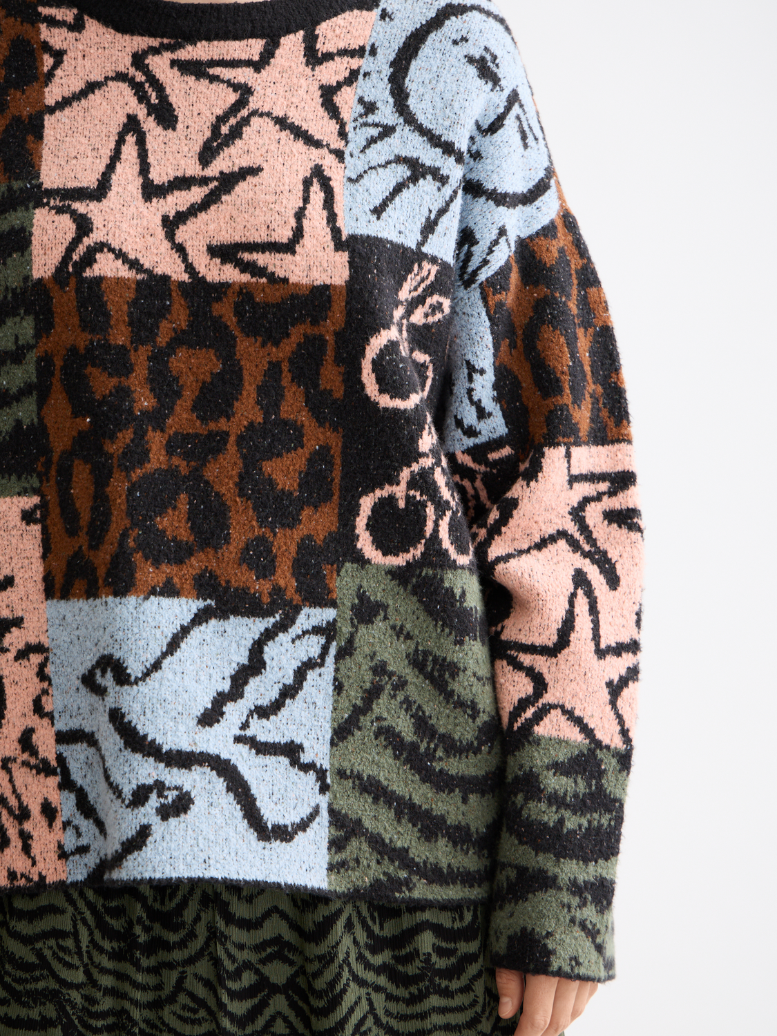Jacquard oversized pullover
