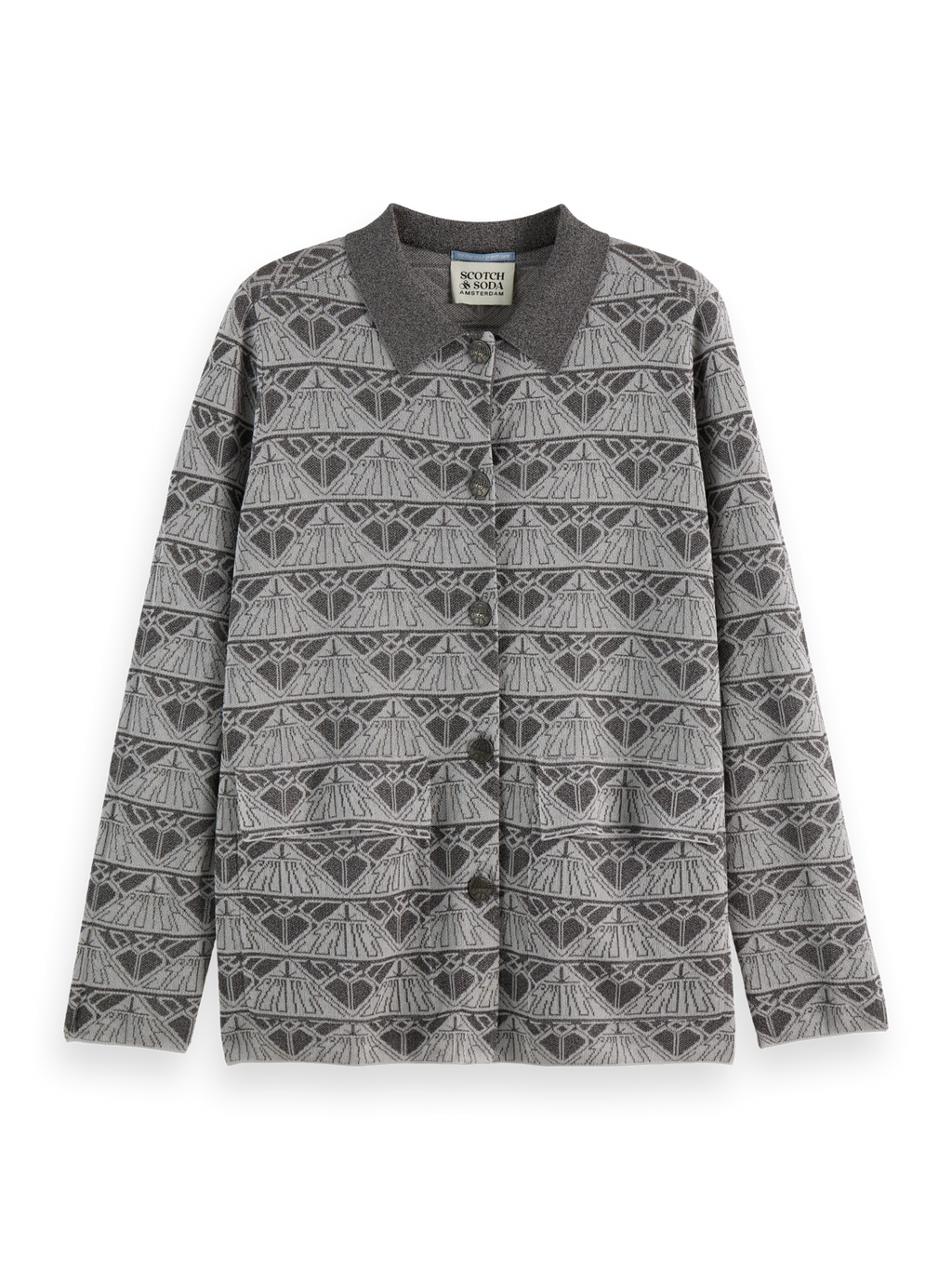Jacquard knitted jacket