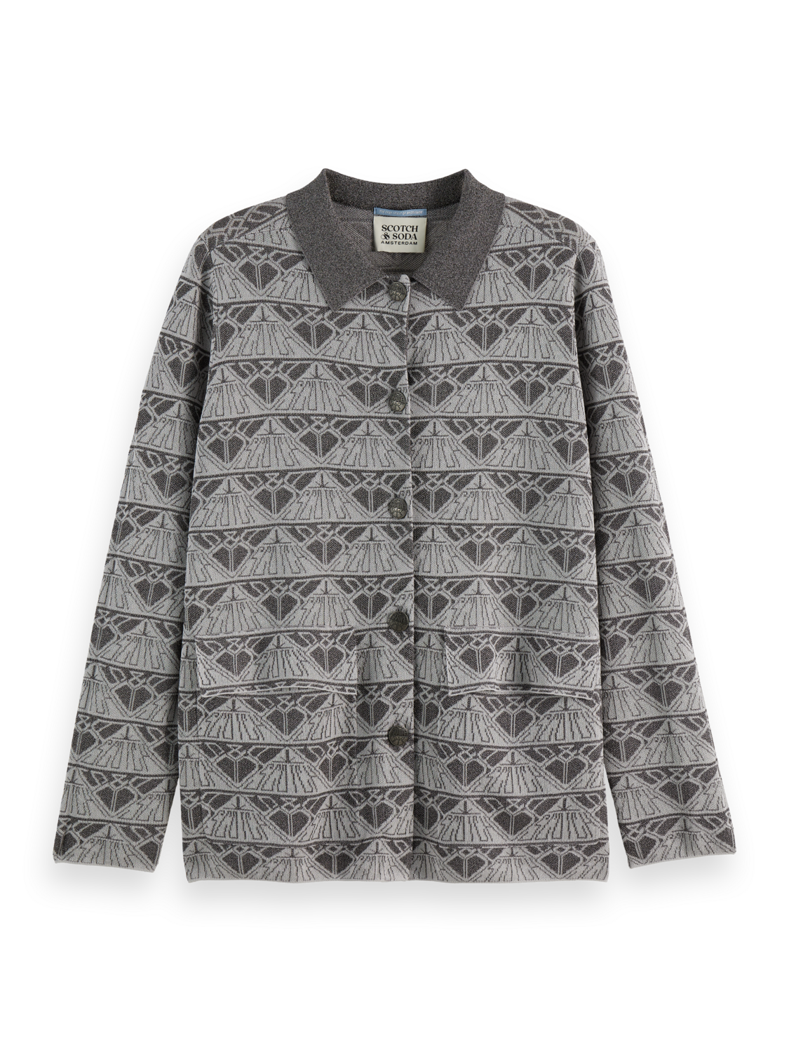 Jacquard knitted jacket