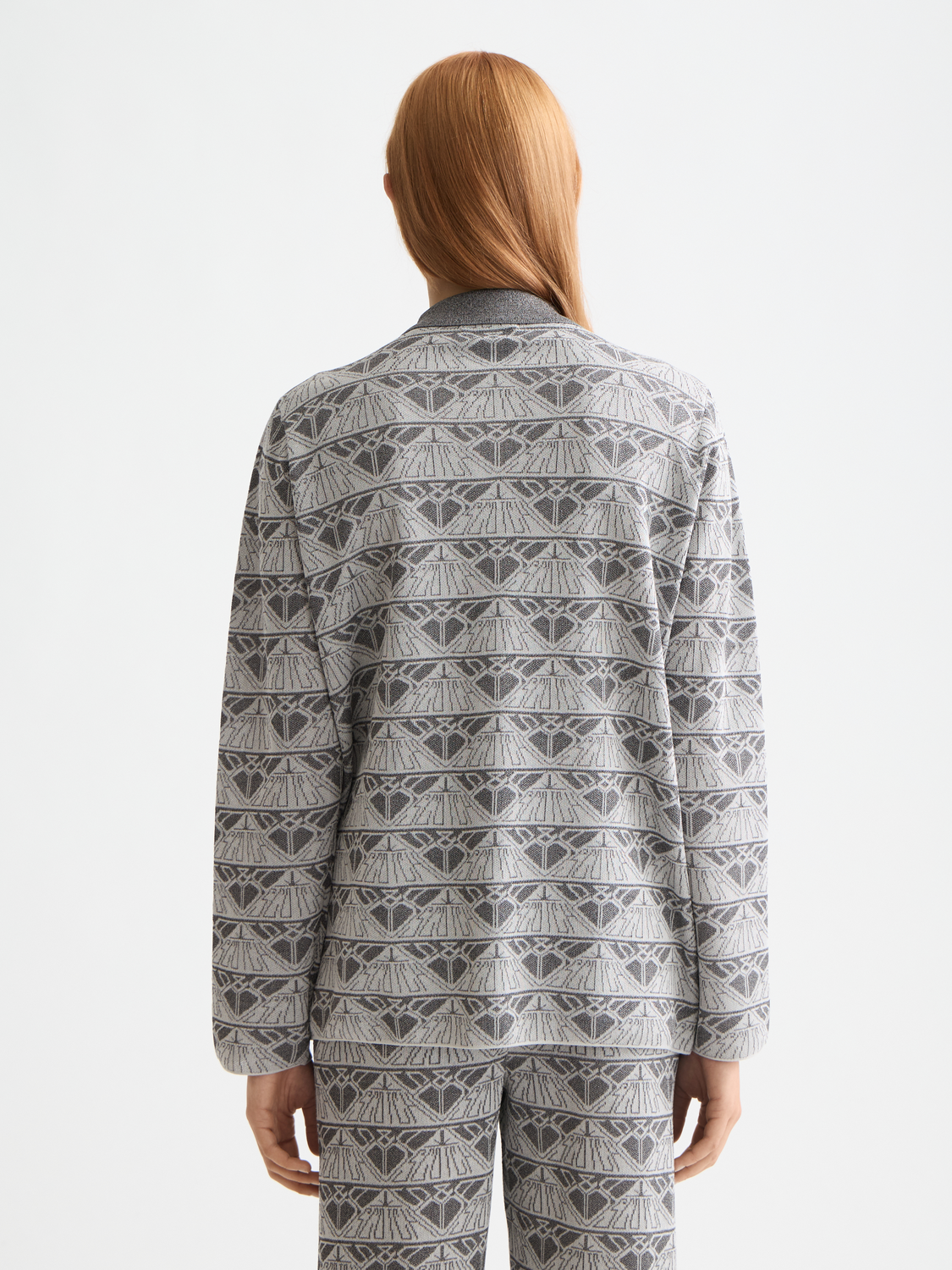 Jacquard knitted jacket