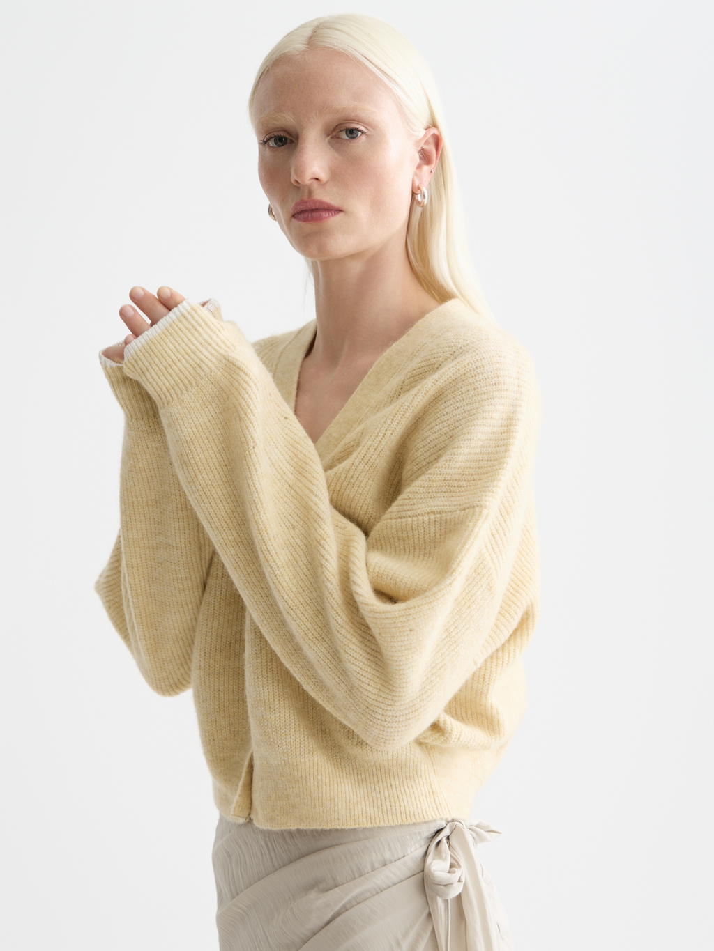 Fuzzy relaxed cardigan - PARSNIP MELANGE