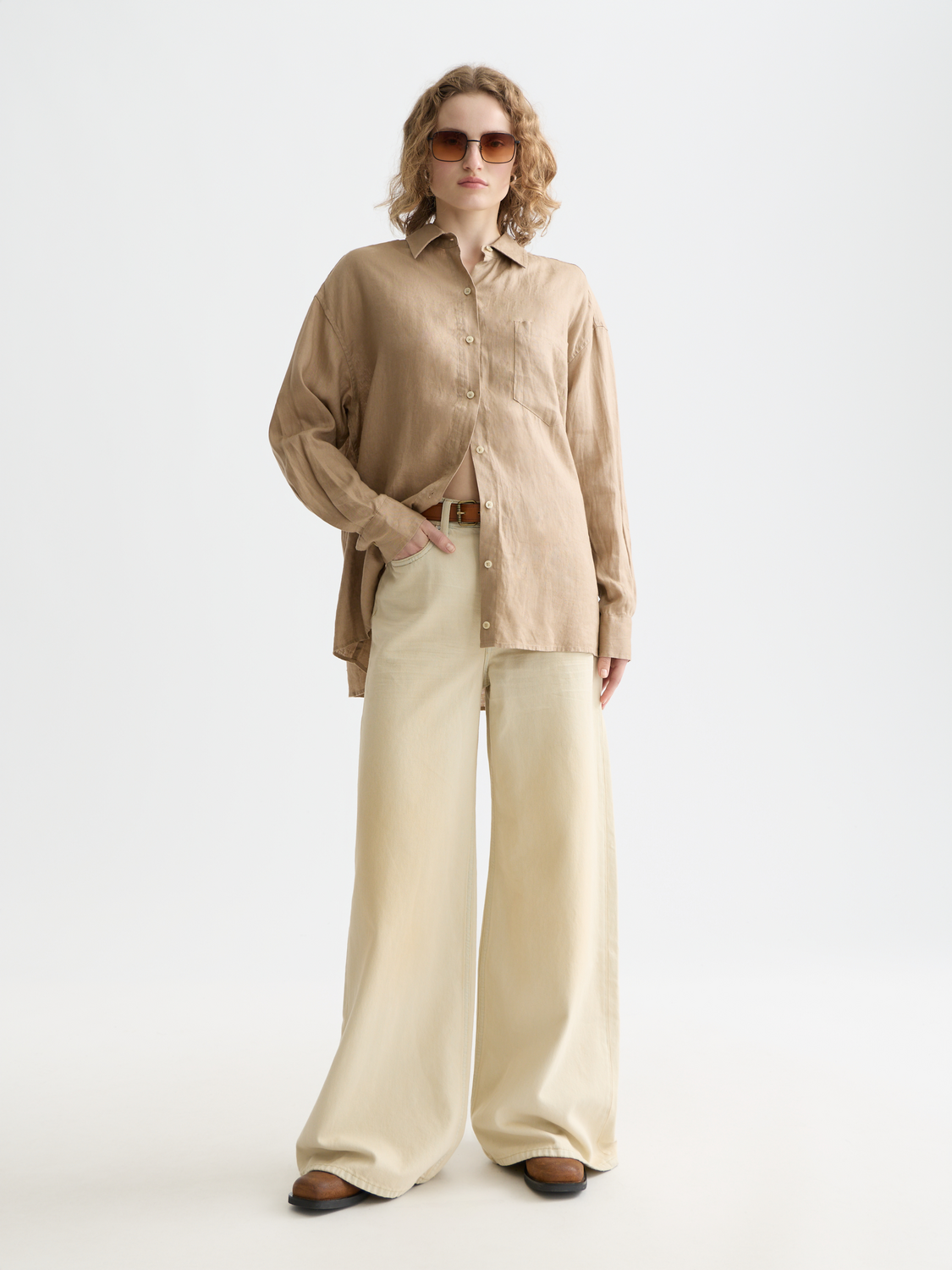 Linen back detail shirt