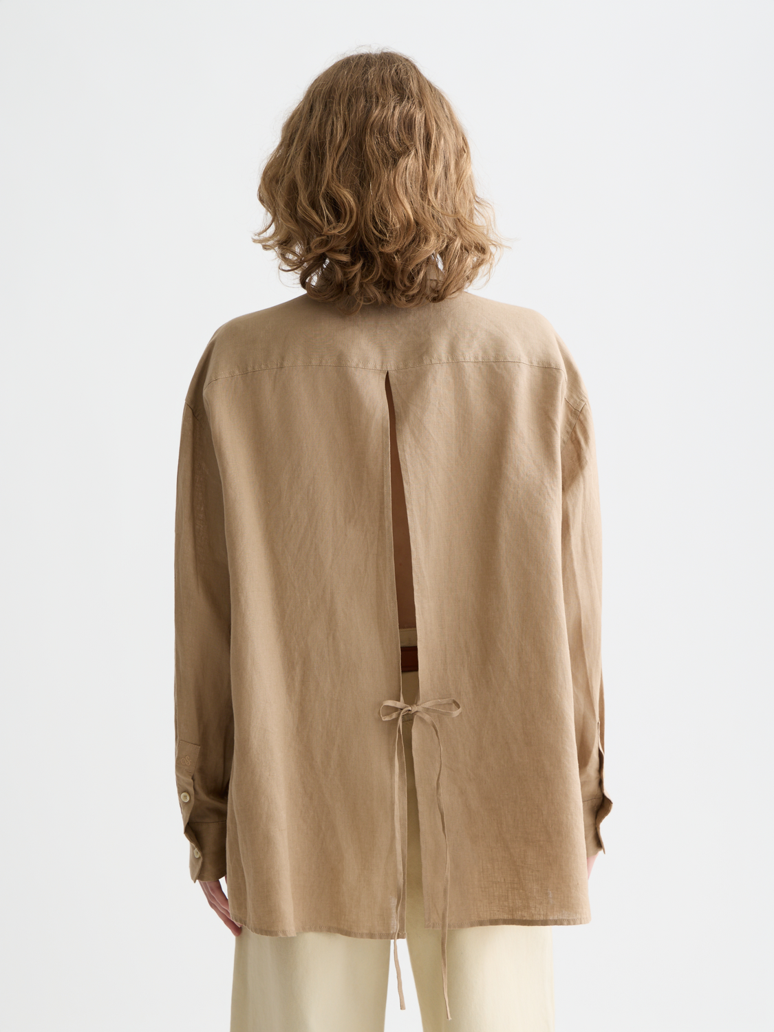 Linen back detail shirt
