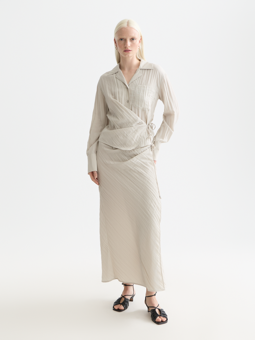 Long sleeved wrap shirt