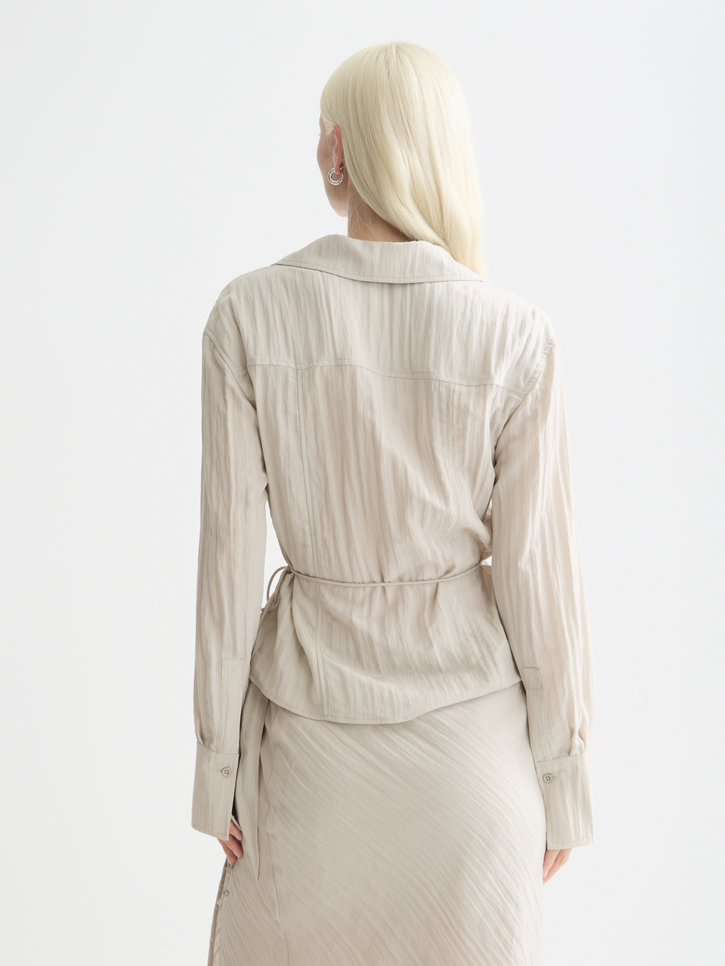 Long sleeved wrap shirt