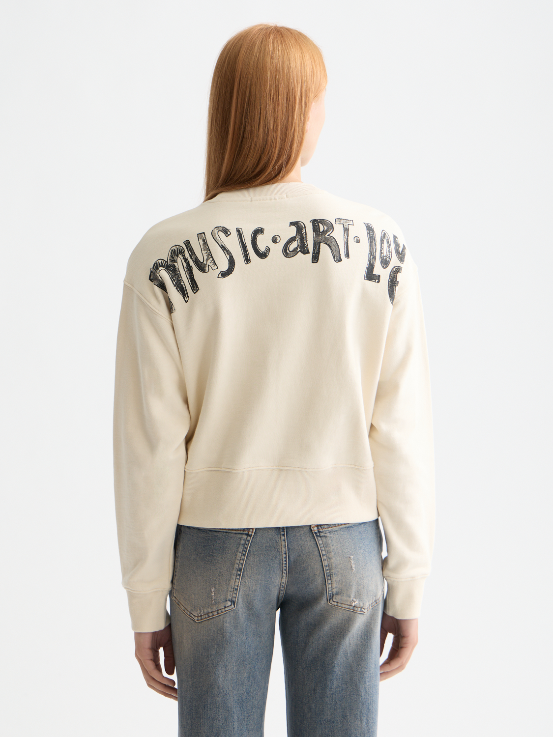 Washed artwork loose sweater