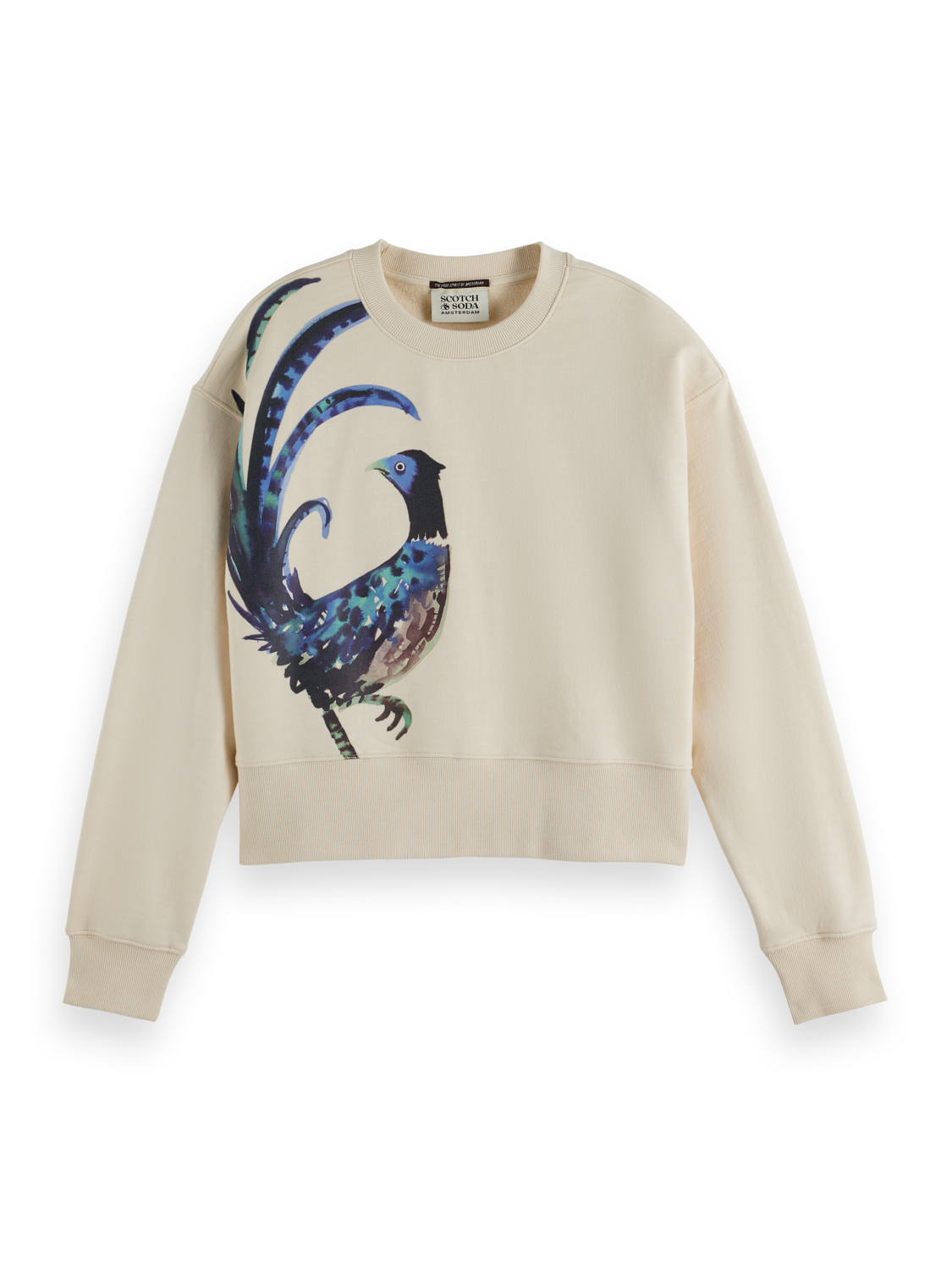 Washed artwork loose sweater
