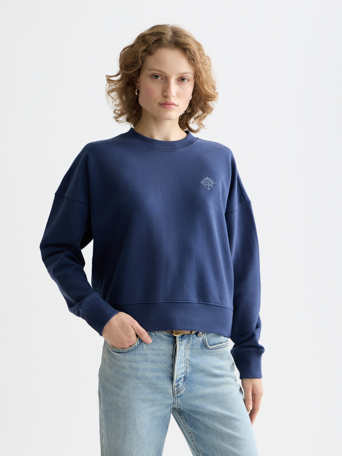 Embroidered logo relaxed fit sweatshirt