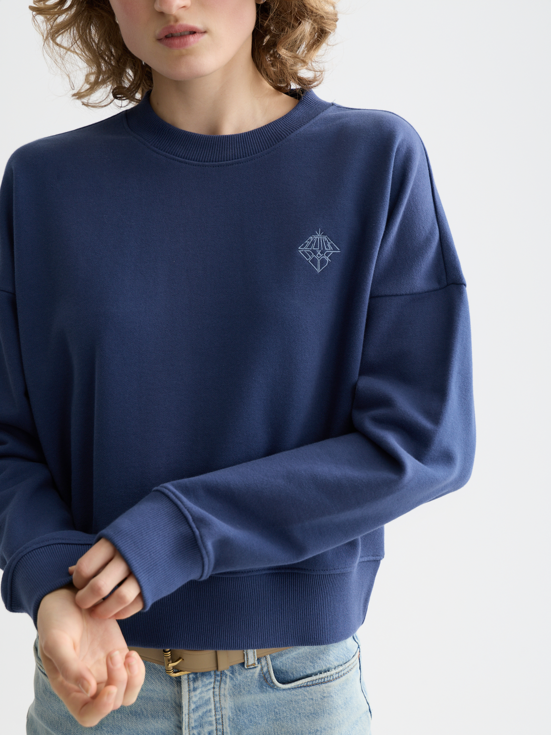 Embroidered logo relaxed fit sweatshirt