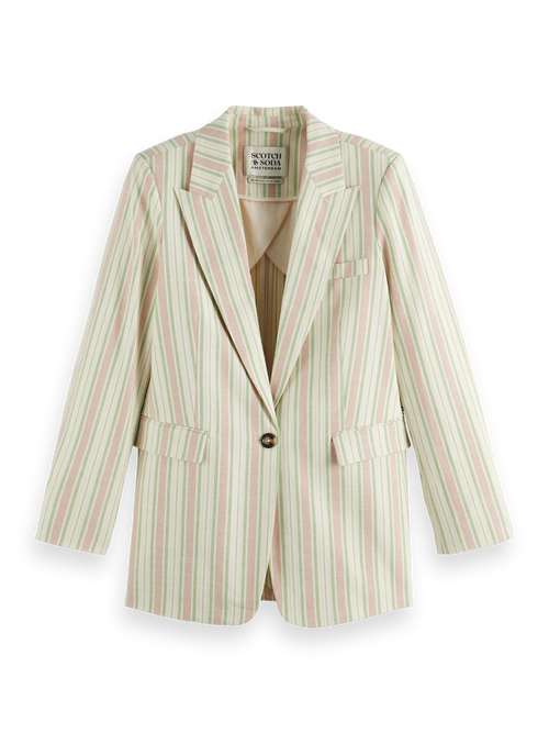 Lurex cotton blend single breasted blazer