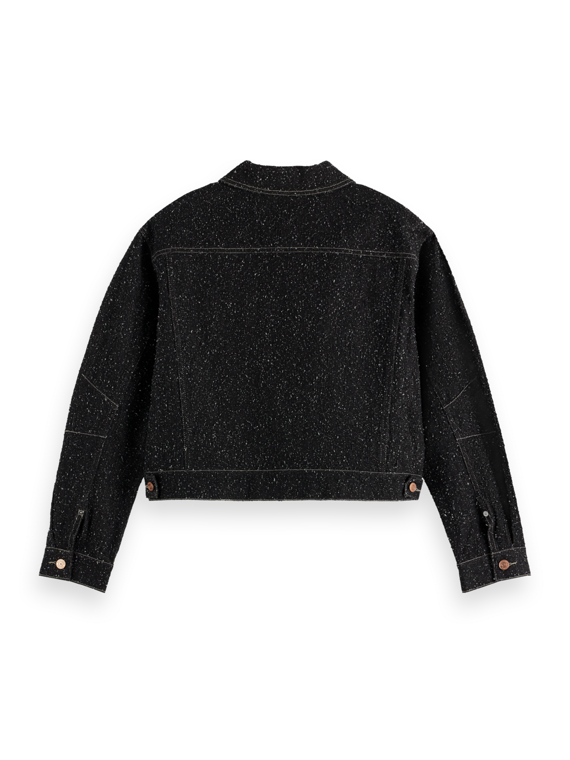 Black denim textured oversized jacket