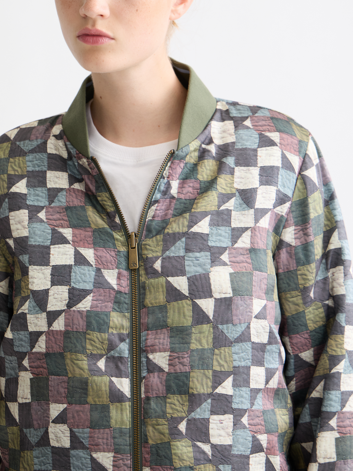 Reversible quilted bomber