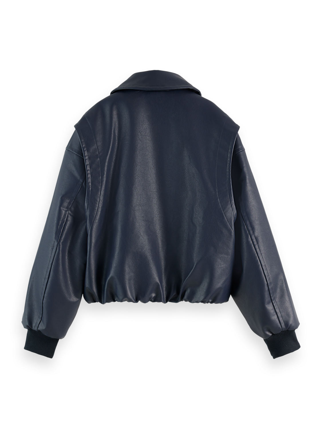 Vegan leather bomber jacket