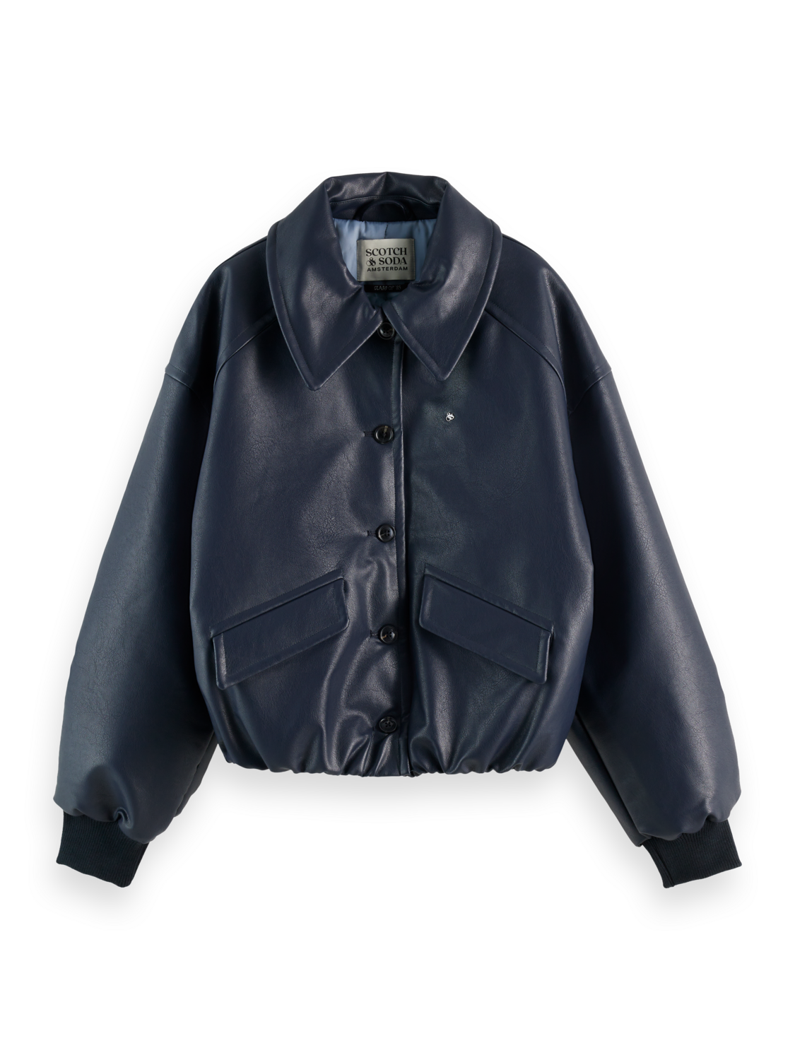 Vegan leather bomber jacket