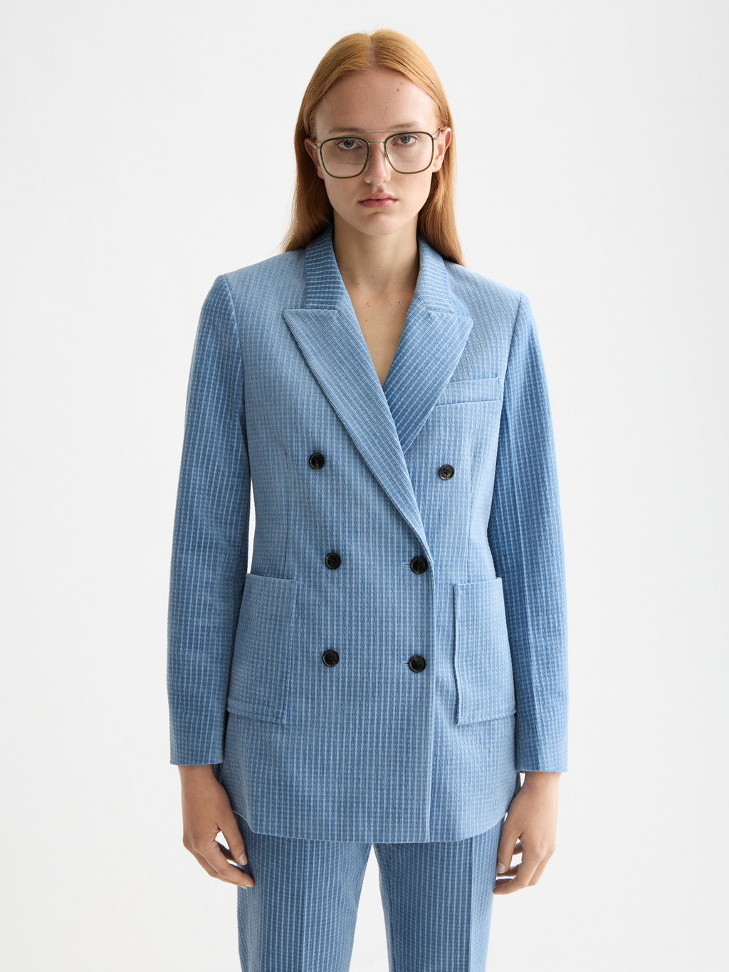 Corduroy double breasted blazer