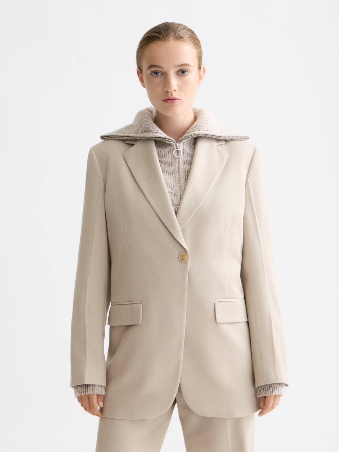 Gabardine single breasted Blazer