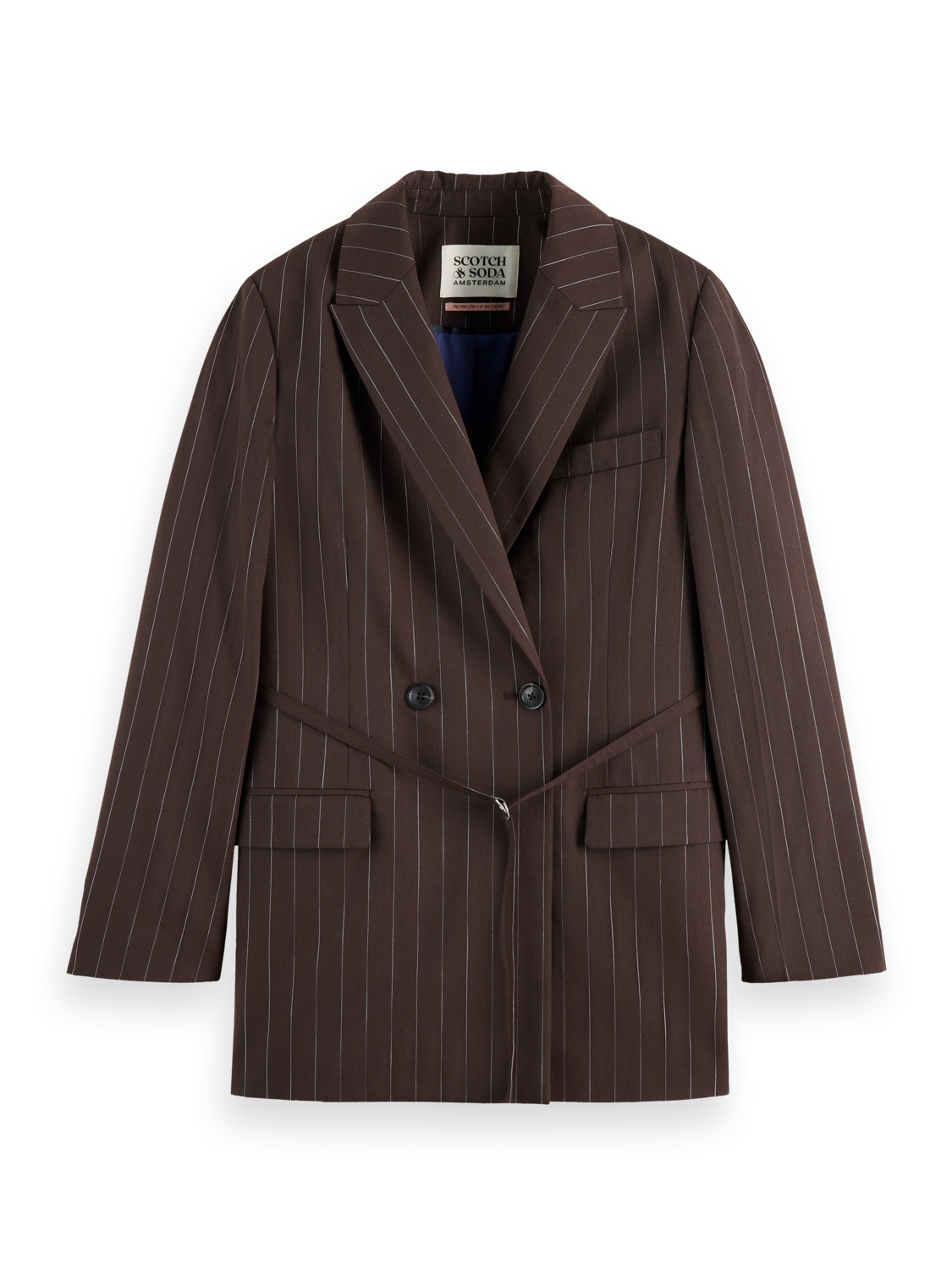 Double breasted lurex pinstripe blazer