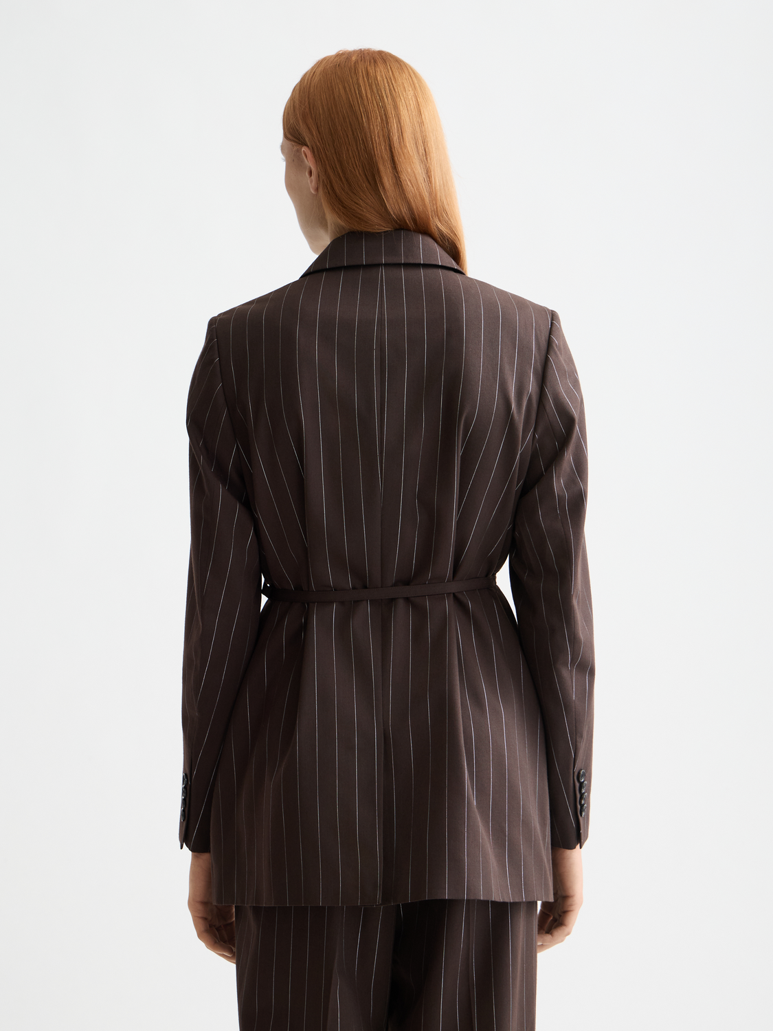 Double breasted lurex pinstripe blazer