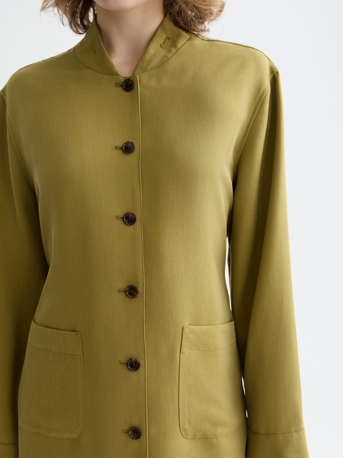 Viscose twill belted blazer