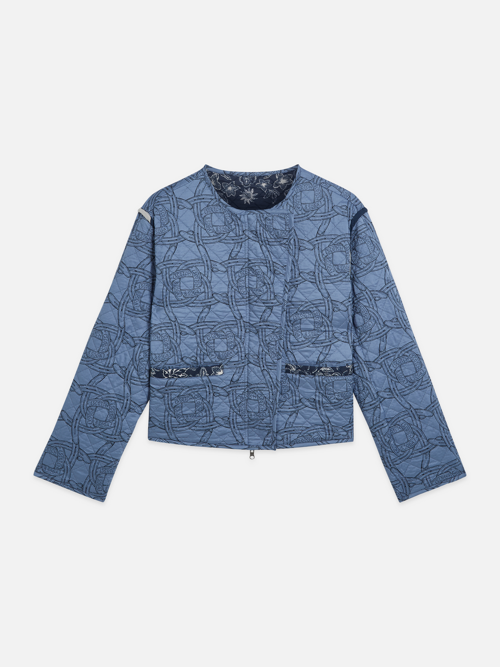 Reversible printed quilted jacket