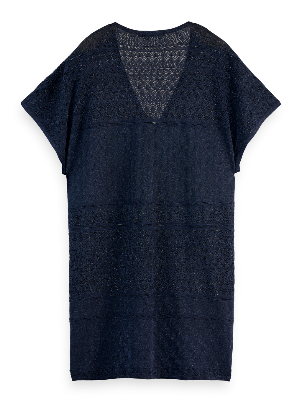 Metallic pointelle knitted tunic