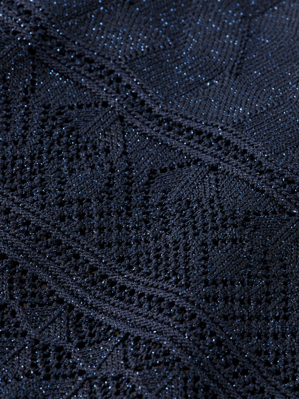 Metallic pointelle knitted tunic