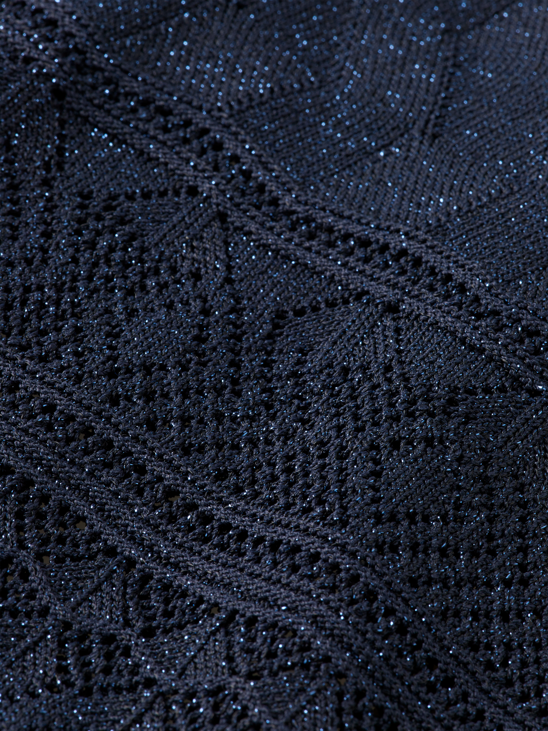 Metallic pointelle knitted tunic