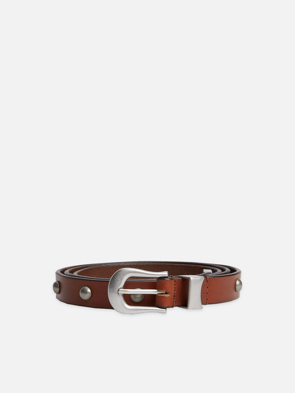 Studded leather belt