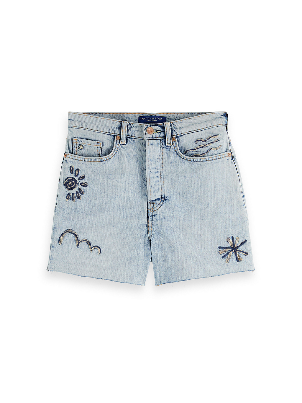 The Ray Embroidered Denim Short