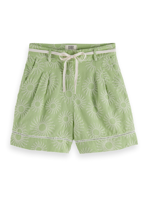 High rise broderie shorts