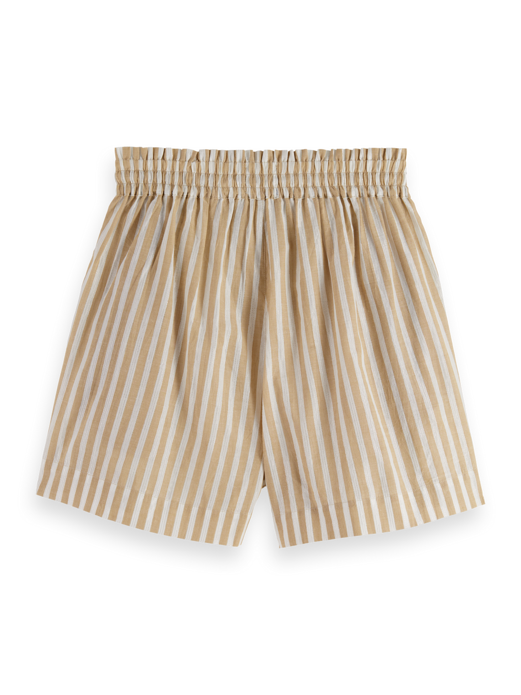 High rise Lurex stripe printed shorts