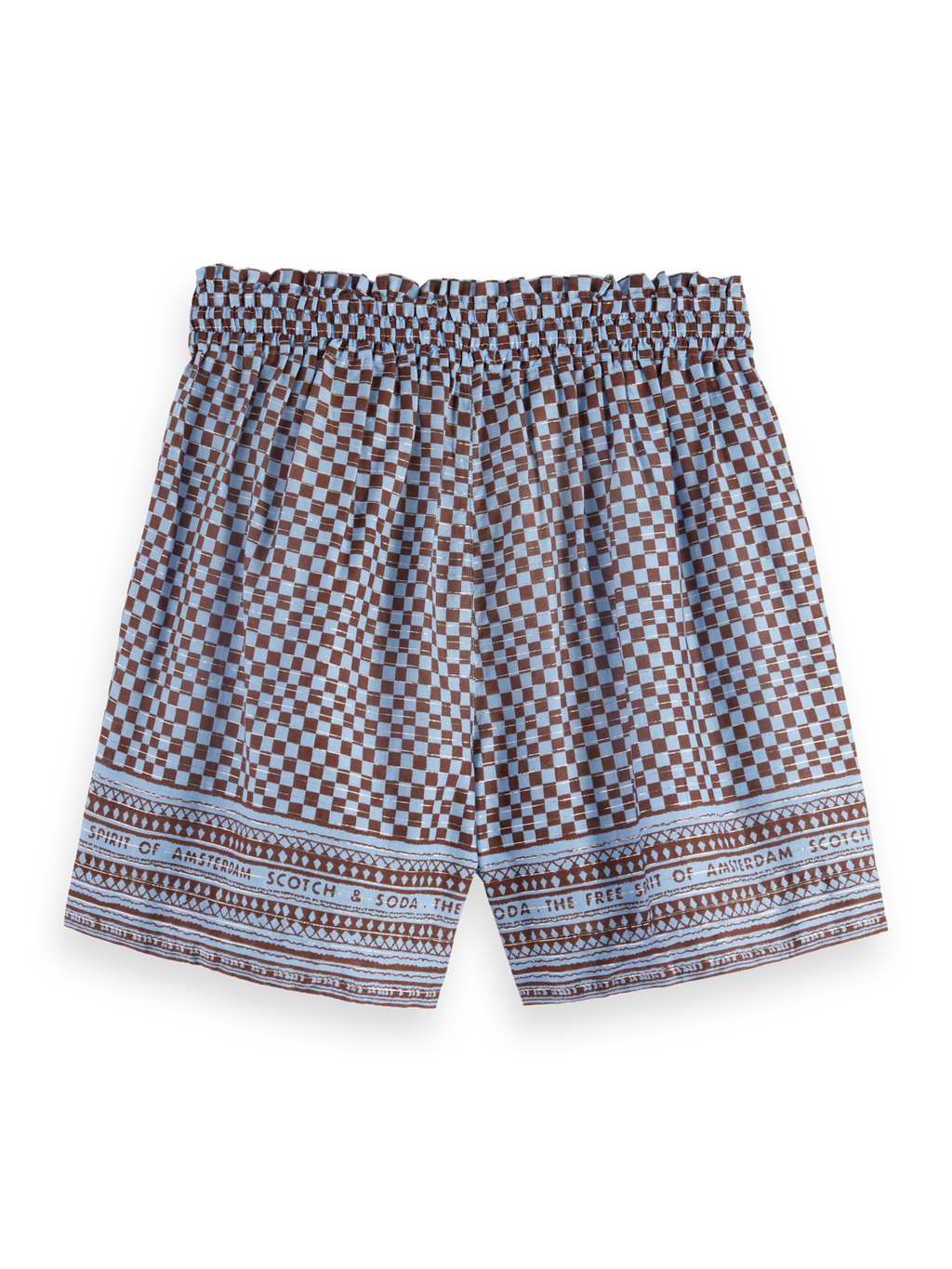High rise Lurex stripe printed shorts