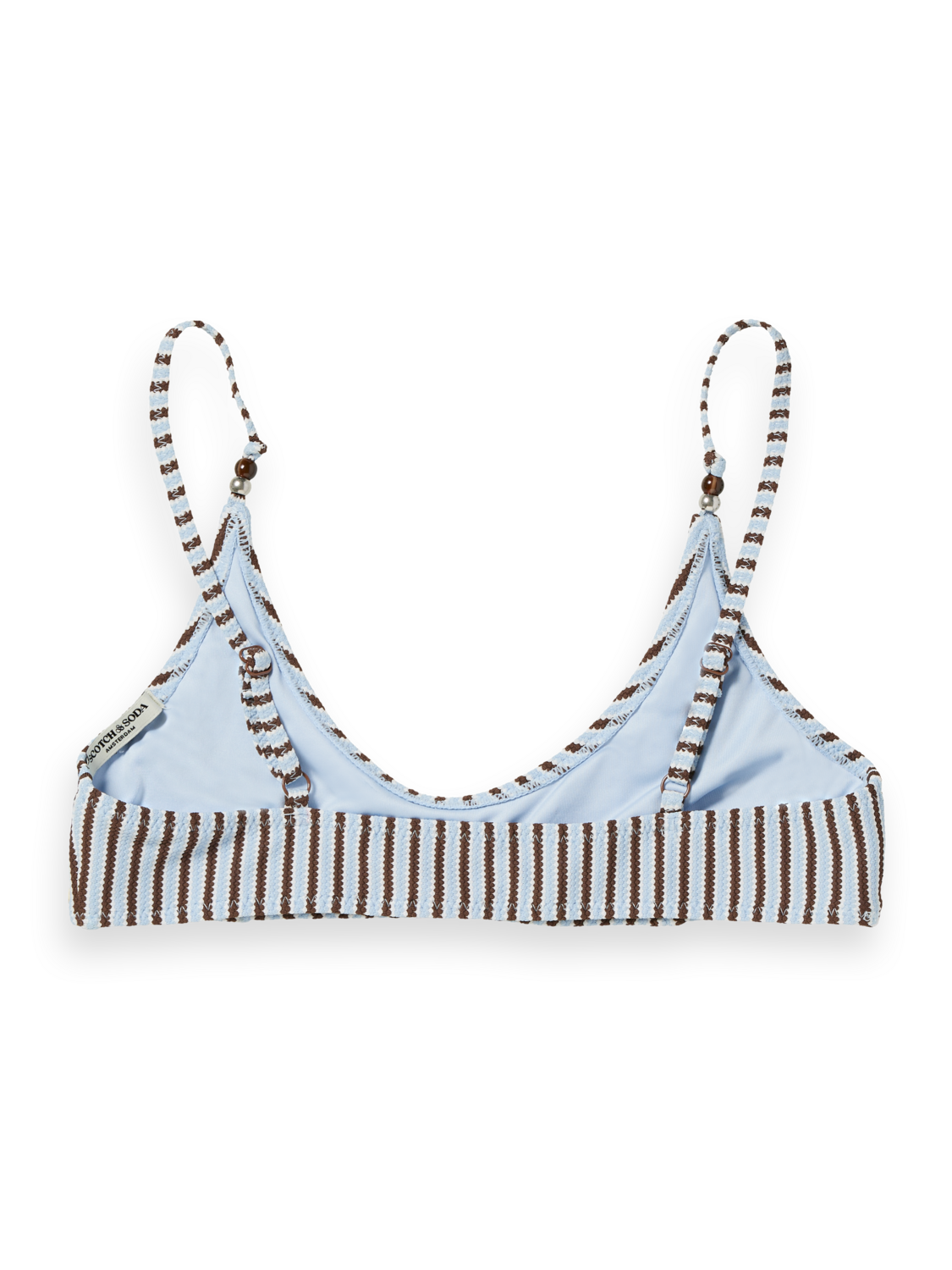 Textured stripe bikini top