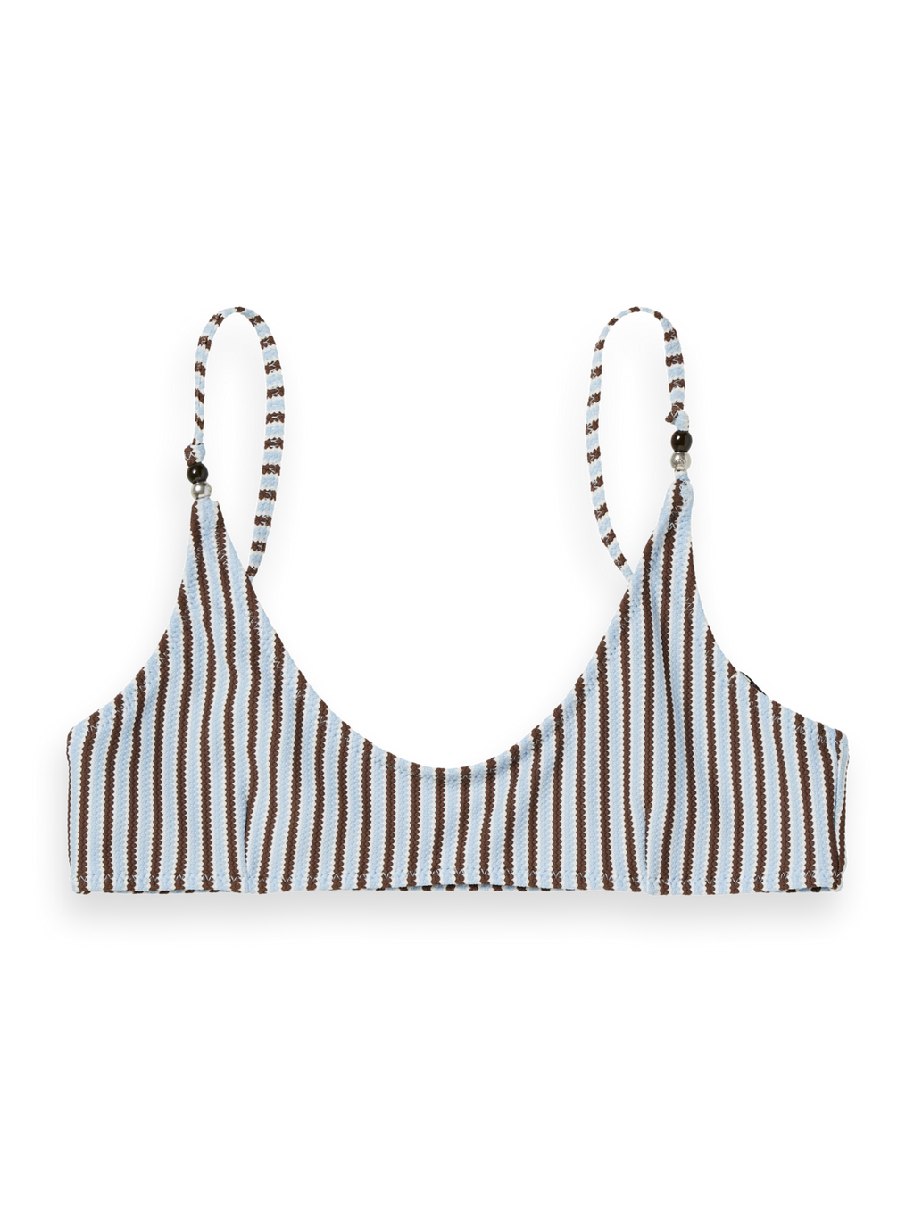 Textured stripe bikini top
