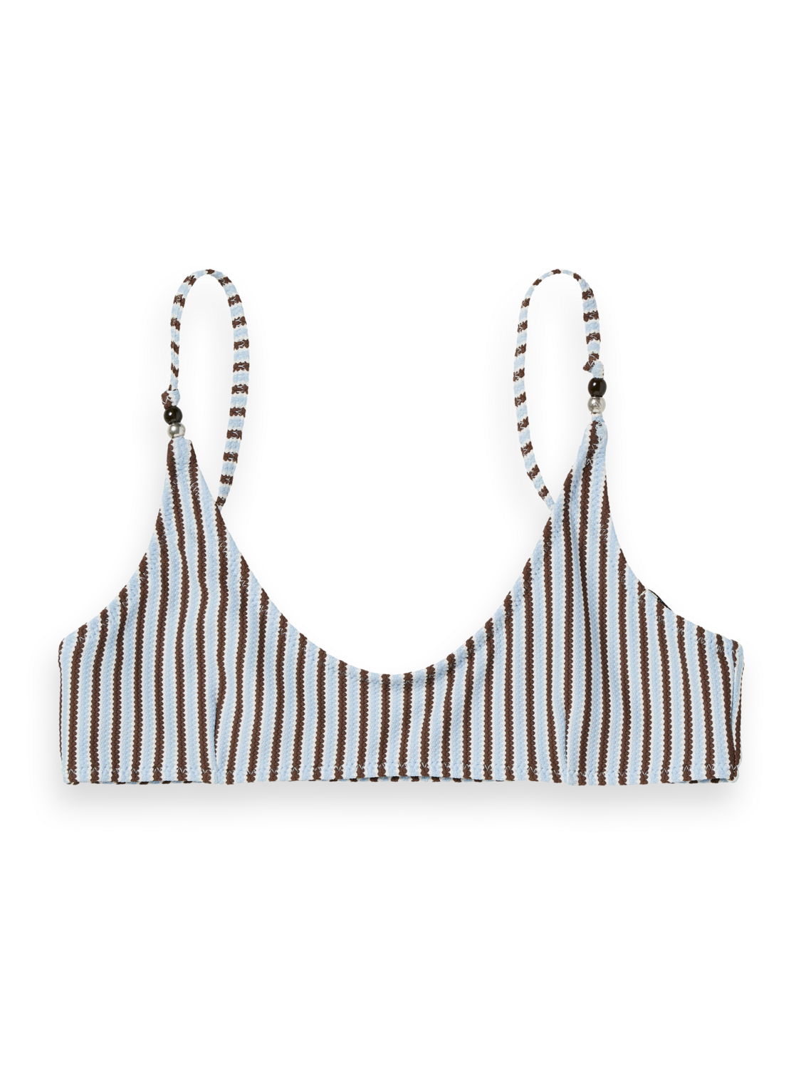 Textured stripe bikini top
