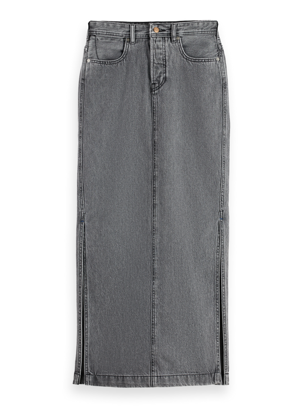 denim long skirt