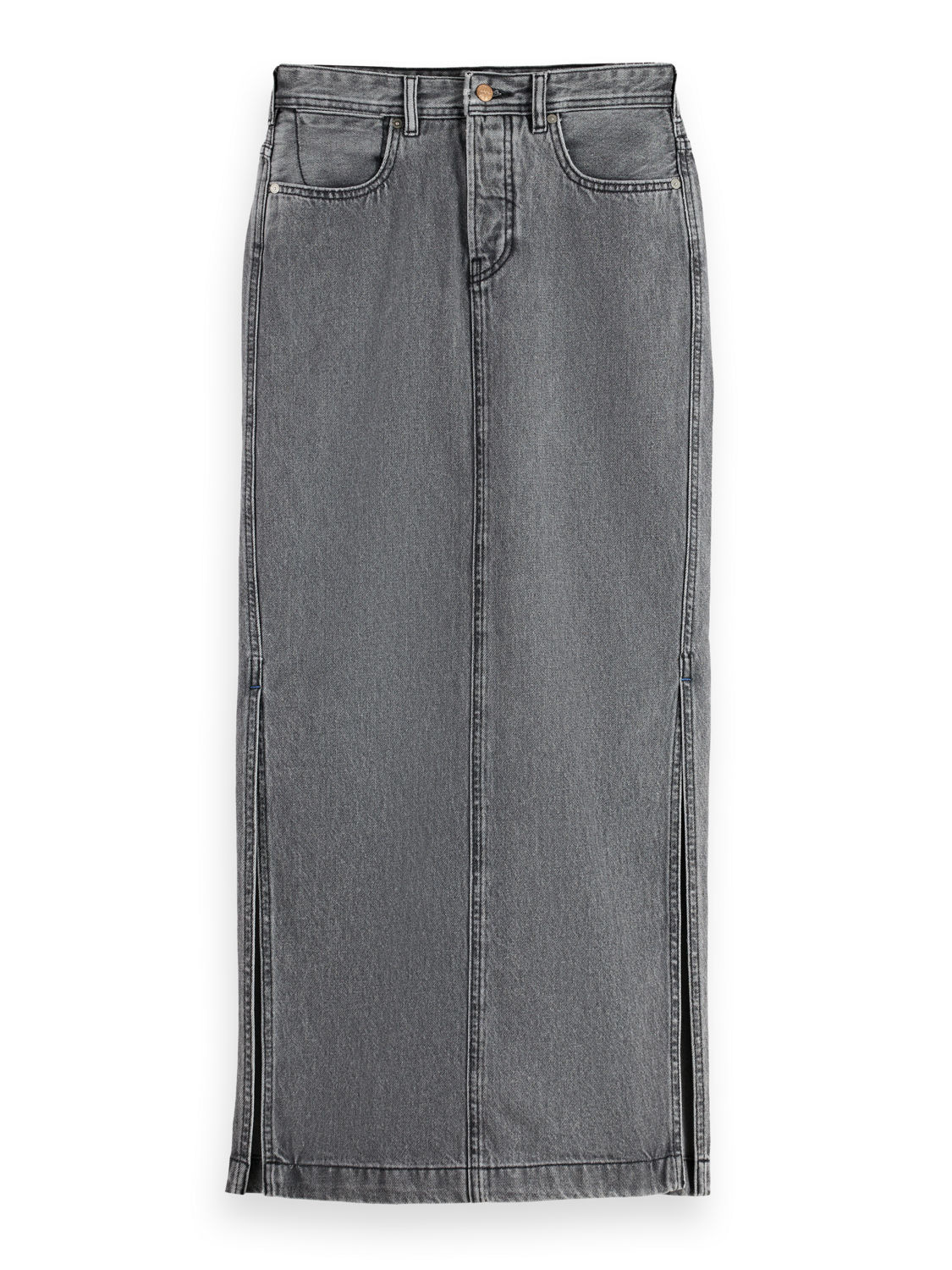 denim long skirt
