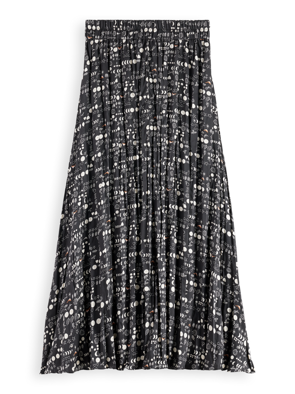 pleat midi skirt