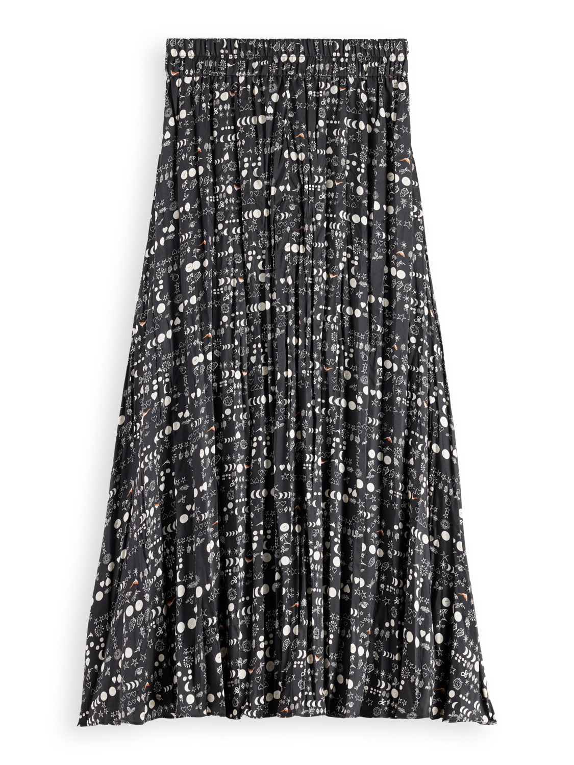 pleat midi skirt