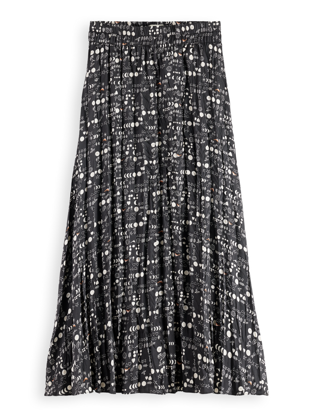 pleat midi skirt