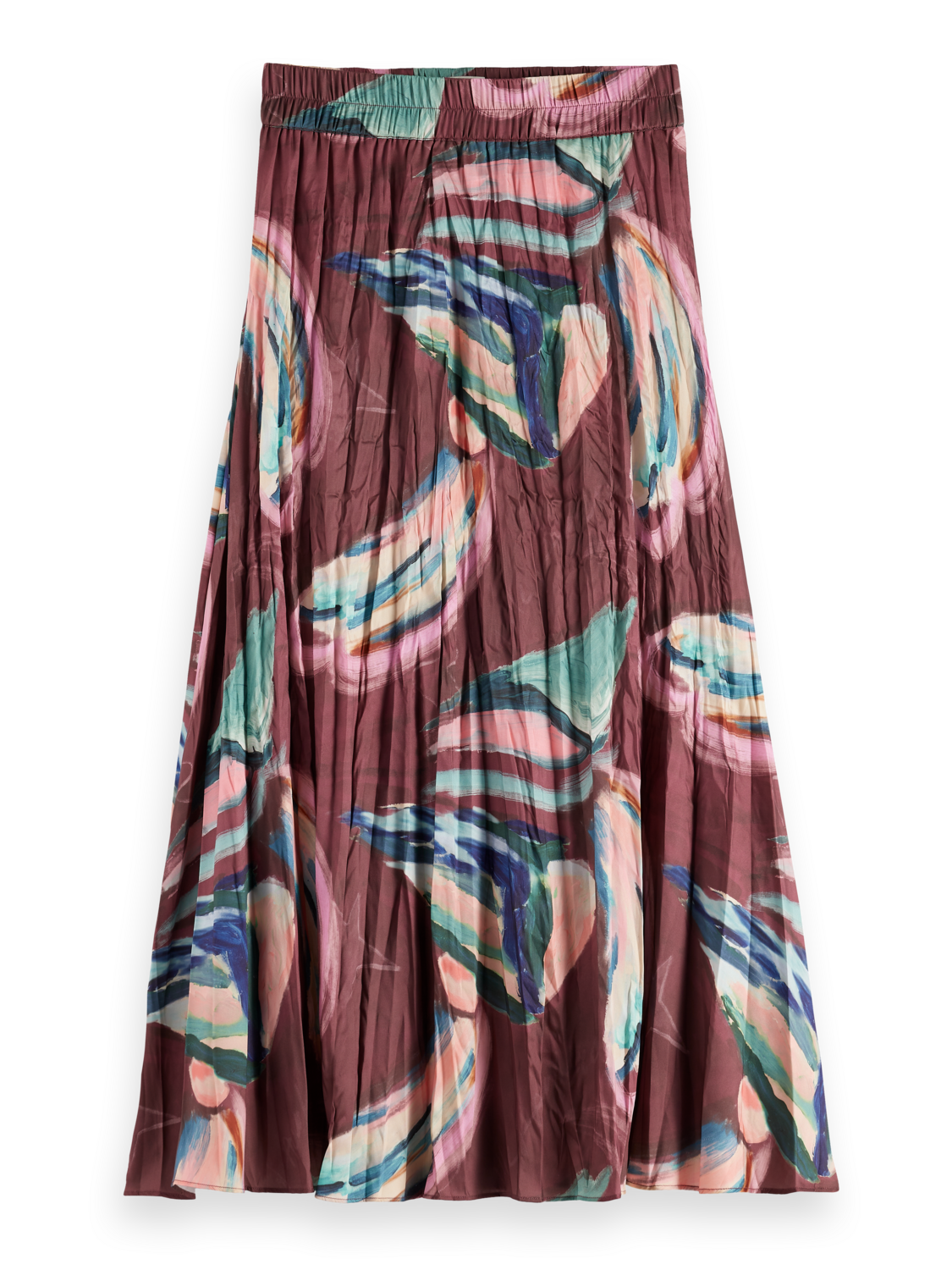 pleat midi skirt